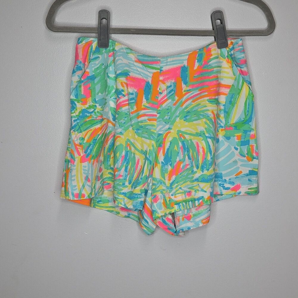 Lilly Pulitzer Callahan Shorts Sea Salt and Sun Tropical Neon Palm Size 0